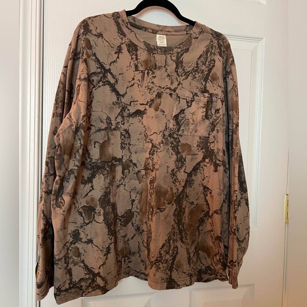 Men’s Vintage 100% Cotton Camo Long Sleeve Tee